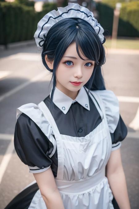 risu, aris \(blue archive\), maid,  maid headdress, maid apron, 