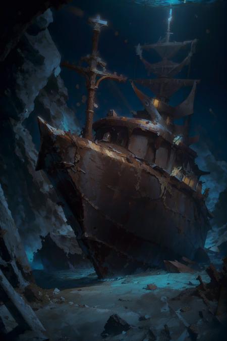 shipwreck, depths-fc,  <lora:depths-fC_v1.0:0.9>