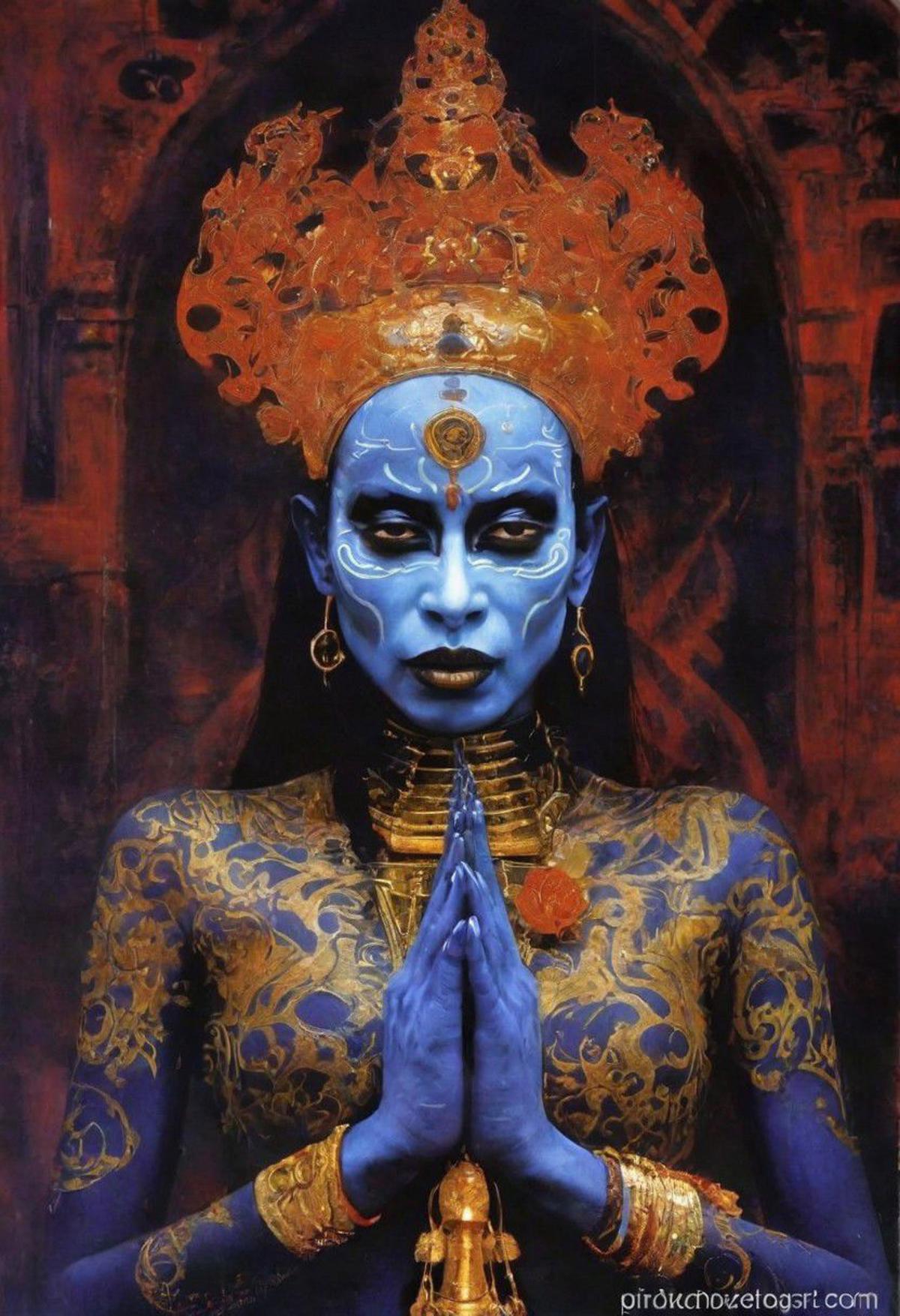 Bhairavi Devi Hindu Art Inspired Beautiful  Women with Intense Emotions image by oliviervinet050670