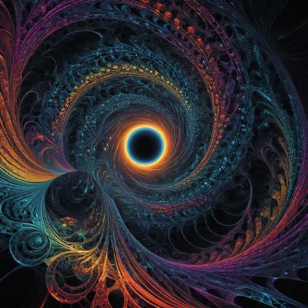 Fractangles, made out of fractangles, solar_system, fractal, fractangles, intricate_details, geometric_shapes, glowing, radiant_core, colorful_planets, Saturn_rings, asteroid_belt, floating_shapes, deep_space, starry_background, fractal_nebulae, vivid_colors, cosmic_wonder, harmonious_blend, fractal_art.