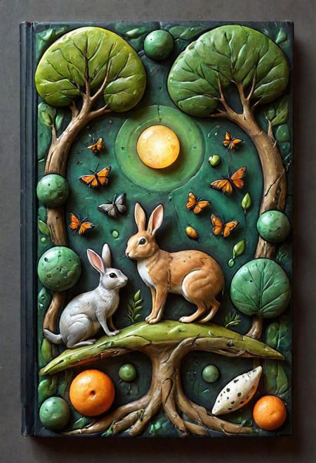 old book style ink illustration, Capture the essence of the forest's food chain in a single image, using icons to represent each integral component. From the radiant sunlight energizing lush vegetation to the insects scuttling along the forest floor, from the delicate nibble of a rabbit on tender leaves to the stealthy predator stalking its prey, depict the intricate interplay of producers, primary consumers, secondary consumers, and decomposers that sustain this vibrant ecosystem. Show the journey from photosynthesis to decomposition, illustrating the interconnectedness of organisms in this delicate web of life.