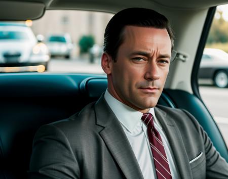 dondraper wearing a suit, hat sunglass outside beside his car (high detailed skin:1.2), 8k uhd, dslr, soft lighting, high quality, film grain, Fujifilm XT3,