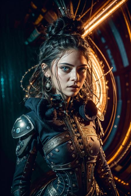 <lora:rmadart3NoiseoffsetSD1_v10:2>, <lora:Rosa_Salazar_512x768:0.85> Biomechanical hacker - shaman of the sisterhood of cables wearing cable - dress made of cables with biomechanical filigree, super haute couture highly detailed eye, highly detailed lips, highly detailed skin, bokeh, lenseflare, by Emil Melmoth, Marcin Nagraba, Rebecca Millen, shot with Hasselblad X1D - 50c