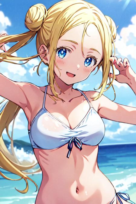 UshioKofuneR4 1girl, long hair, blonde hair, blue eyes, forehead