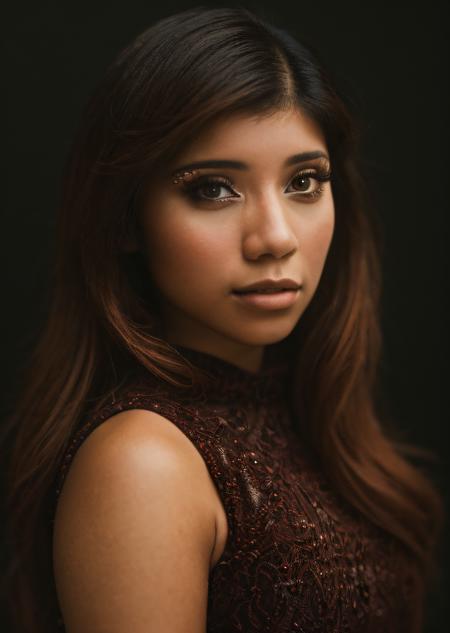 <lora:Kirstin_Maldonado:1>
photo of beautiful (Kirstin_Maldonado, Kristin Maldonado), ((ultra detailed, masterpiece, best quality)), sfw, best quality, ultra high res, ultral detailed face and eyes, (photorealistic:1.4), 1girl, brown eyes, Dark Brown, Hispanic woman,
gorgeous 24-year-old, short straight hair, wearing wearing a plush velvet dress, refined study with mahogany furnitures, epic character composition,by ilya kuvshinov, alessio albi, nina masic,sharp focus, subsurface scattering, f2, 35mm, film grain,