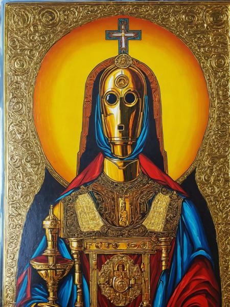 c3po as a saint on an Orthodox icon