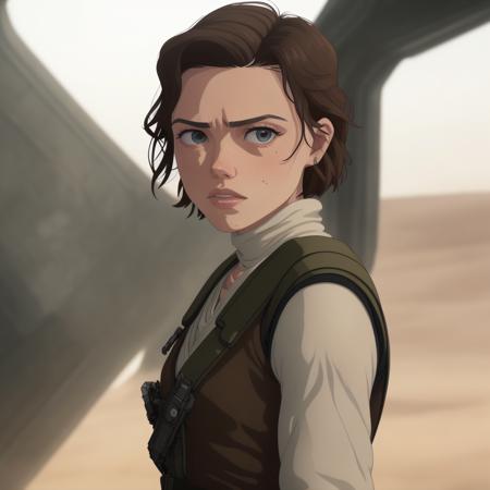 Daisy Ridley <lora:TrigunStampede:0.65>