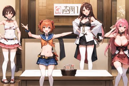 (4girls:1.5) sitting behind a table
AND (4girls:1.1) sitting at a mahjong table, Saki, short hair, brown hair, small breast
AND (4girls:1.1) sitting at a mahjong table, Yuki, short hair, orange hair, small breast
AND (4girls:1.1) sitting at a mahjong table, Hisa, brown hair, medium breast, bunches
AND (4girls:1.1) sitting at a mahjong table, Nodoka, long hair, pink hair, big breast
<lora:ANIME_sakiAnimeCharacters_V2ResizedD1r32:0.6>