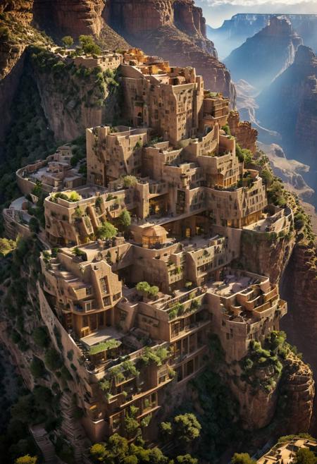 (The colonial city of the future, in the mist-filled Grand Canyon, on an unknown Earth-like planet, 2 moon on sky, Spaceship flight connects colonies, waterfulls:1.3), (Machu Picchu, a mountain settlement, incredibly spectacular:1.2), (Mario Botta:1.3), (avant-garde, future, reality, science fiction, photorealistic), (modern architecture:1.2), 
(Large Files, Ultra Realistic, 8K, 16k, FHD, HD, VFX, Perfect, Photography, composition, Architecture Sales Photography, Architecture Competition, Ultra High Resolution, Cinematography, High Resolution Image:1.1), (dramatic lighting, direct sunlight, ray tracing, clear shadow:1.2),  (real landscape:1.1), (blurred background:1.0), (urban background, more_details) ,
ac_neg1, great lighting, clear, hillscastel, extrusionbuilding, vertical