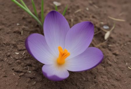 Growing Flowers The seeds of the crocus flower germinate and bloom into flowers symbolizing ideas and solutions