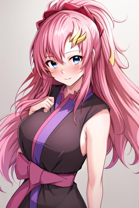 masterpiece, best quality, 1girl, <lora:lacus_clyne-2-ep4:0.8>, pink hair, long hair, hair clip