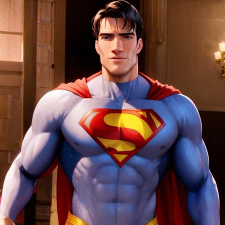 <lora:spiderverse:0.85> Henry Cavill as superman, hero, posing