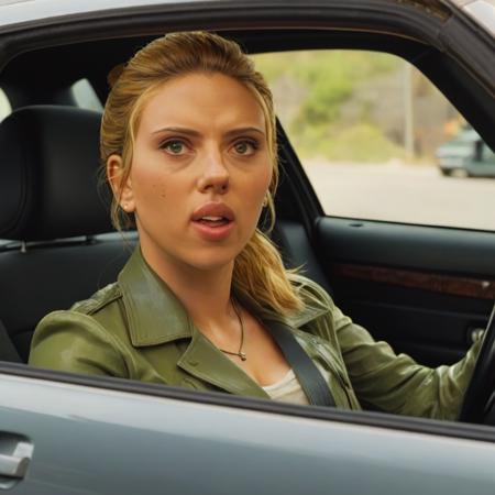 scarlett johansson, driving a car <lora:scarlettjohansson:1>