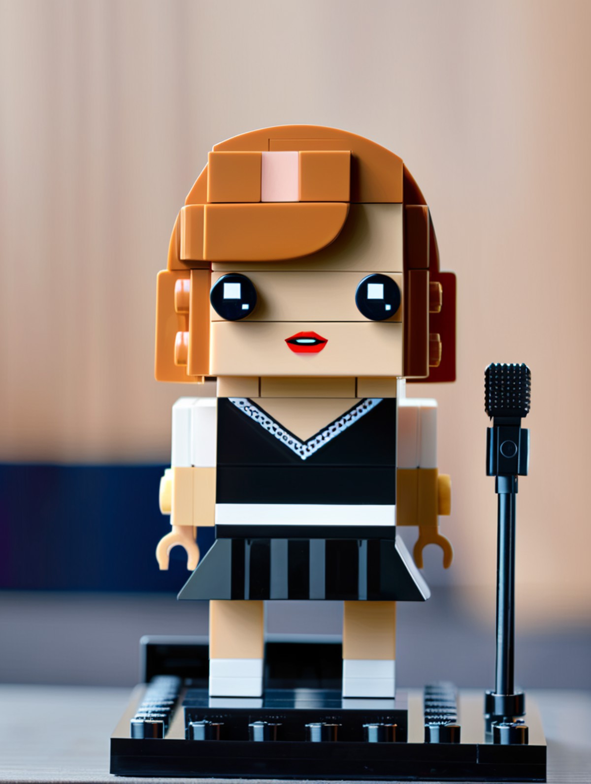 <lora:Lego_XL_v2.1:0.8>
LEGO BrickHeadz, Taylor Swift singing on stage in spotlight