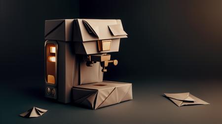 woorigami coffee machine, folded, paper-made, origami <lora:WorldofOrigami:1><lora:add_detail:0.5> <lora:LowRa:0.25>, (Masterpiece:1.3) (best quality:1.2) (high quality:1.1), with Cinestill 800T film,RAW photo,film light,unreal engine,film grain,Masterpiece,24k,lightroom,cinematography,intricately detailed