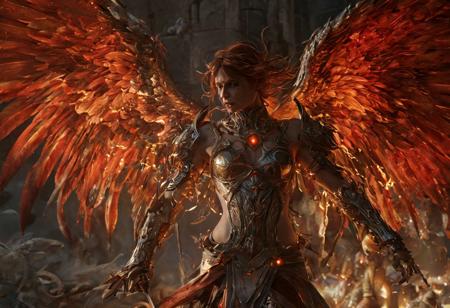 <Lora add detail 1.3> angel of light battling demons, photorealistic a masterpiece, 16k resolution, dark fantasy concept art, by Greg Rutkowski, dynamic lighting, hyperdetailed, intricately detailed, Splash screen art, trending on Artstation, deep color, Unreal Engine, volumetric lighting, Alphonse Mucha, Jordan Grimmer, red and yellow complementary colours