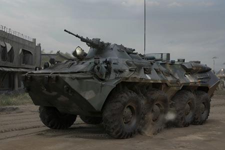 black eight wheeler (BTR-80, <lora:btr80:1>), racing down the city,  shooting, day time, High Detail, Sharp focus, ((photorealism)), realistic, best quality, 8k, side view, sun in the sky