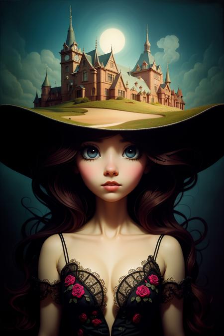 sky, (Surrealism), dreamlike , distorted , abstract , symbolic, by Marion Peck, by Mark Ryden, by Ray Caesar, ((intricate details)), hdr, ((intricate details, hyperdetailed))