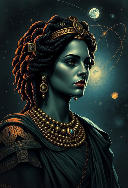 cleopatra jones, de fondo la ecuacion de euler-lagrange