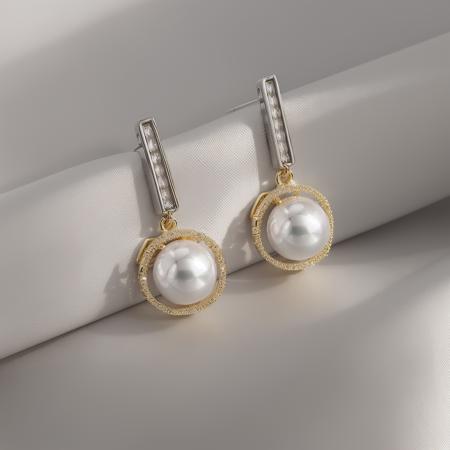 huan,ding, pearl stud earrings, white background, jewelry, shadow
,
 <lora:ershiv2:1>