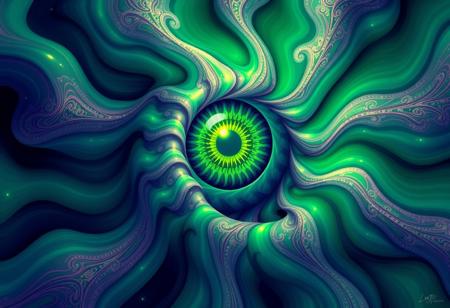 green eye fractal spiral illustration psychedelic hallucination visuals