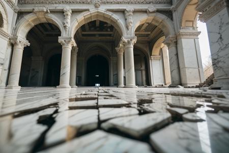 photo of a ruins of marble city, outdoors, blue sky, kkw-ph1, daylight, M4rbleSCNEW, <lora:M4rbleSCNEWCIVIT(1):1>
