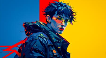ORIGINAL PROMPT: 90s science fiction anime in the style of cowboy bebop, moebius, done as graphic novel art, using complementary color palette.A depiction of the Cowboy Bebop anime character, Ein.
PRODUCTION PROMPT: Original prompt was used. <lora:cg_concept_style:0.64> <lora:dr_diffusion_negative_detail_enhancer_pnte_2_0:-0.42>