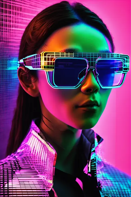 Neon Grid Sunglasses