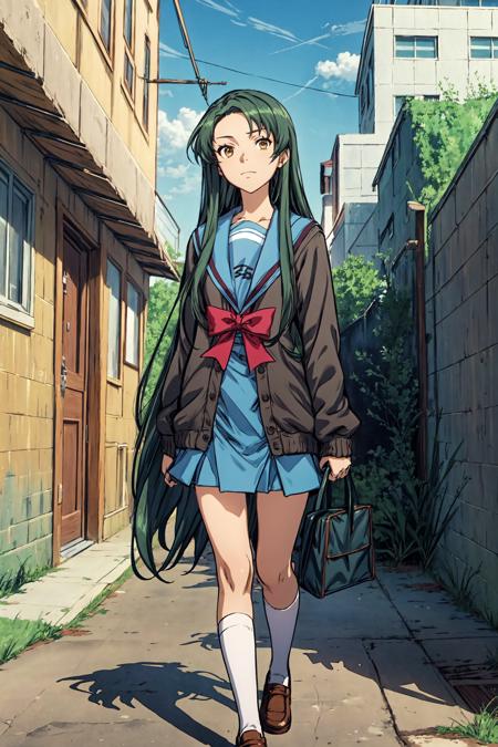 tsuruya kita school uniform, blazer, blue skirt, kneehighs kita school uniform, blue skirt, kneehighs coat, scarf, kita school uniform, blue skirt, kneehighs hairband, maid, waitress outfit,official alternate costume, pantyhose track suit fang