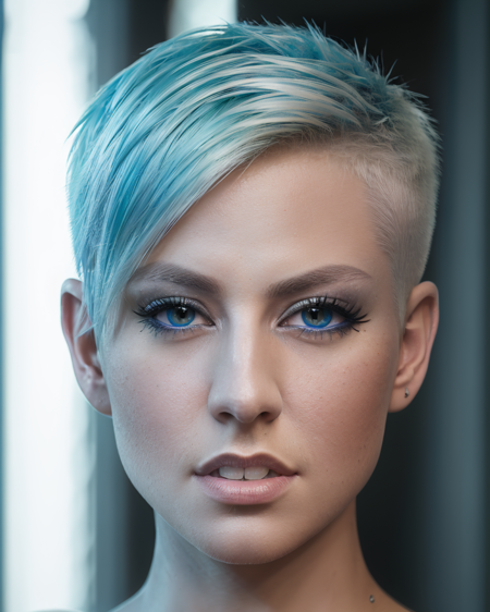 (masterpiece:1.2), (best quality:1.2), (detailed:1.2), photo of jesvol, blue hair, asymmetric undercut pixie, nude, <lyco:jessievolt-06:0.9>, high detail skin, detailed face, detailed facial features, detailed eyes, eye reflection, detailed hair, skin imperfections, skin pores, natural skin texture, uhd, hdr, photon mapping, radiosity, 8k, subsurface scattering, absurdres, sharp focus