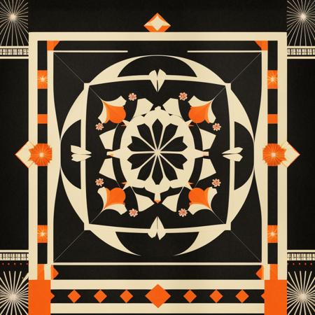 geometric pattern, floral motif, high quality, high resolution, crisp edges, perfect geometry, poster art, vector graphic, clip art,  <lora:DSYN:1>, DSYN