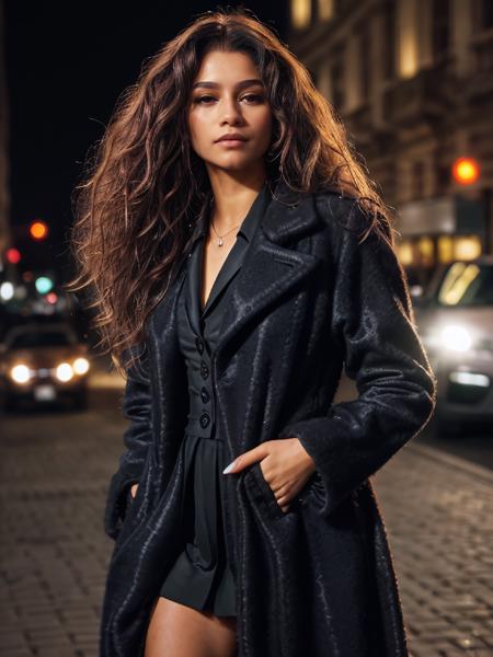 znd,long straight hair,(close-up),sitting,(wearing wonder woman costume),night,dof,volumetric lighting,masterpiece,extremely detailed,cinematic