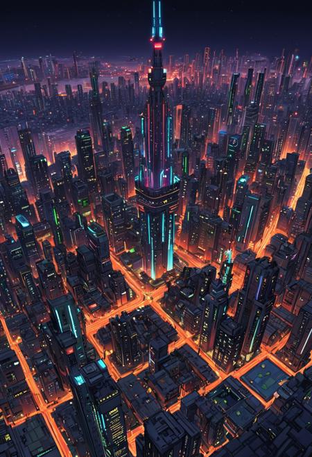 anime artwork <lora:skyline:1>,metroplex city,sky,city,lights,night,building,tower,scenery, . anime style, key visual, vibrant, studio anime,  highly detailed