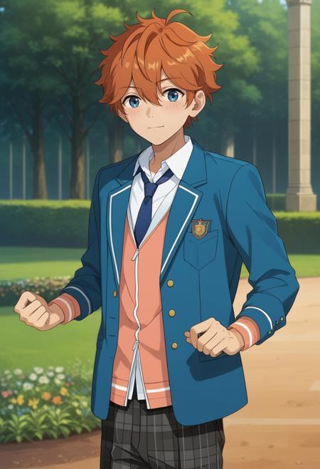 Subaru Akehoshi, orange hair, blue eyes