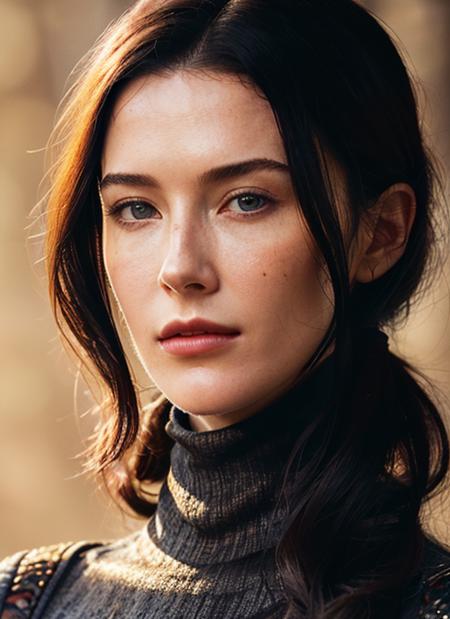 A stunning intricate full color portrait of (sks woman:1), wearing a black turtleneck, epic character composition, by ilya kuvshinov, alessio albi, nina masic, sharp focus, natural lighting, subsurface scattering, f2, 35mm, film grain, <lora:locon_bridgetregan_v1_from_v1_64_32:1.25>