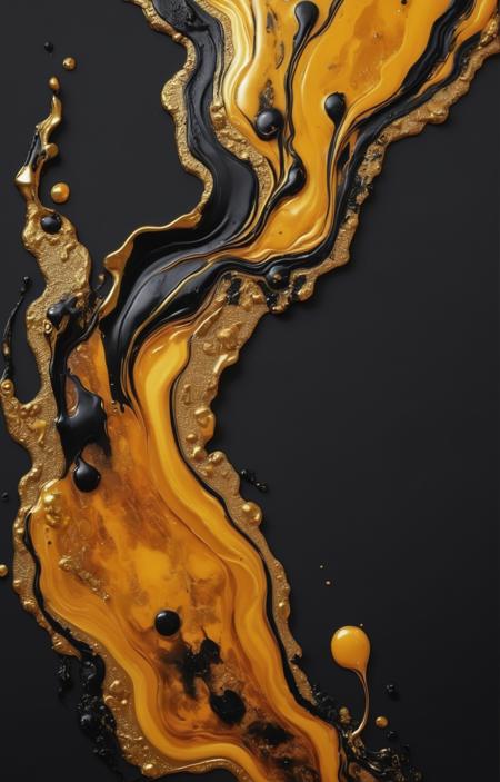 amber with black gold fluid art, clipart