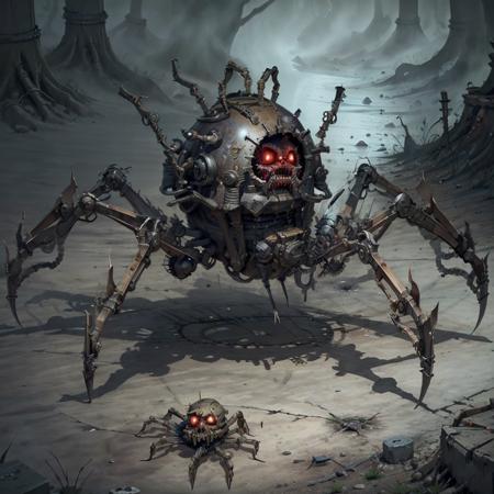 concept art   <lora:Clockworkspider:.8>  Clockworkspider  horror