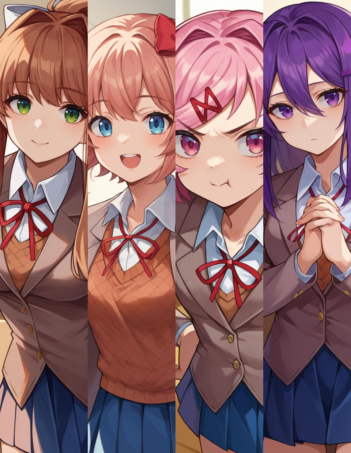 DDLC [XL] / Monika + Sayori + Natsuki + Yuri / Doki Doki Literature ...