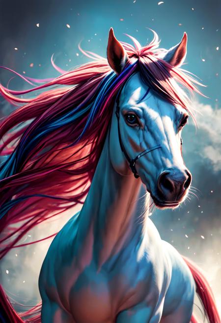 horse, flowing mane, striped, multicolor,
vibrant colors, colorful art style, 
soft lighting, soft shadows, detailed textures, dynamic lighting, 
nice hands, perfect hands, 
<lyco:GoodHands-beta2:1.0> 
<lora:add_detail:1>