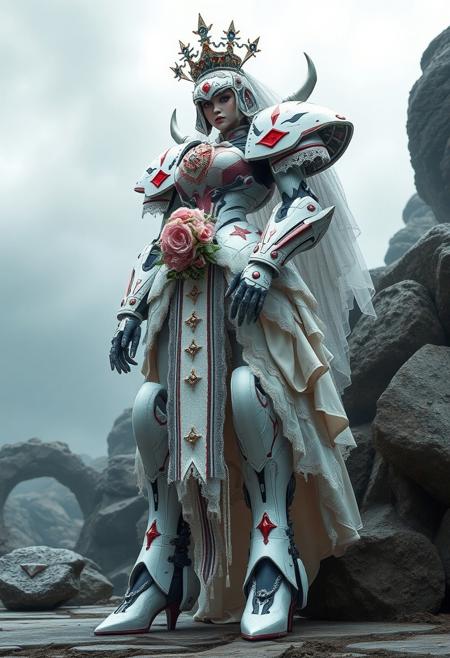 Deadly Mecha Bride, a giant piloted mecha suit in the form of a Bride