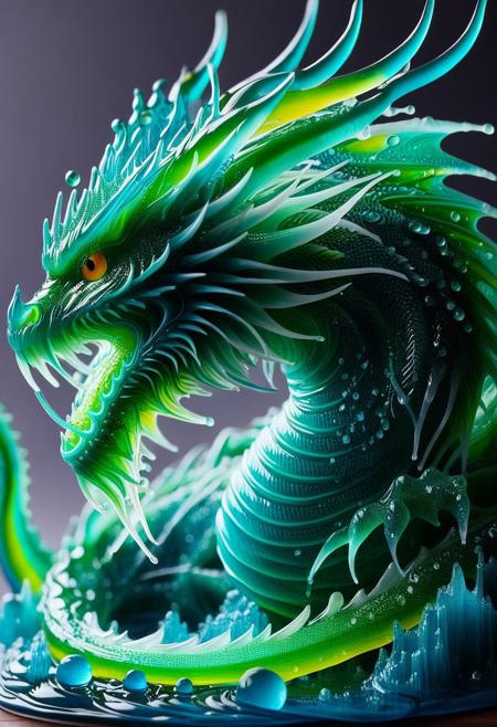 Masterpiece, best quality, Dragon, portrait, made out of slime