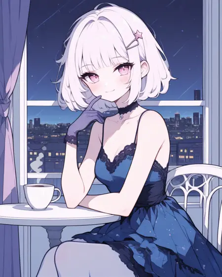 In gentle evening breeze-Kawaii soft color style