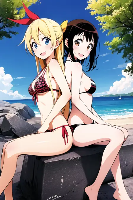 Naoshi Komi/古味直志 《Nisekoi》/《ニセコイ》/《伪恋》  桐崎千棘、小野寺小咲、橘万里花 - Artist Style