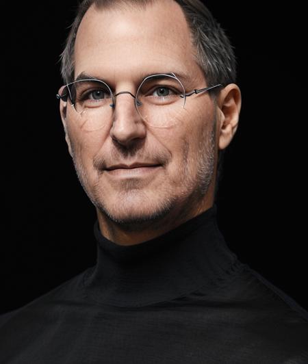 s7t3j0, man ((Gradient black background)), detailed eyes, (close portrait photo), Against the light, (Turtleneck), Glasses, smile 