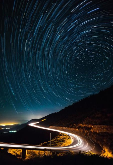 Embark on a nocturnal journey through winding valleys illuminated by passing car lights in this dynamic photography prompt. Utilizing long exposure techniques, capture the mesmerizing trails of light as vehicles traverse the twisting roads below. Watch as the landscape transforms under the cover of night, with streaks of light painting the darkness and revealing the contours of the land. Invite viewers to experience the thrill of the open road from the comfort of their own imagination, offering a glimpse into the exhilarating beauty of the nighttime drive.