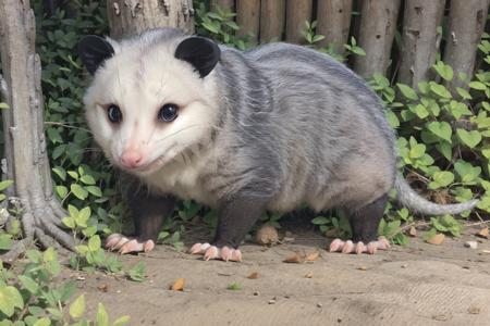 masterpiece, best quality, highres,solo, opossum ,racer uniform,white  fur
<lora:opossum:0.7> <lora:Hyilpi_style:0.3>,tail