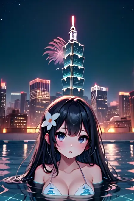 girl like rooftop pool