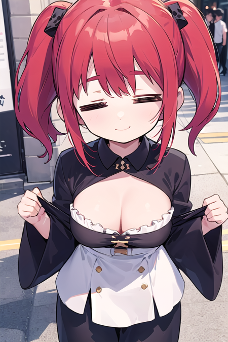 <lora:hotarueye_comic3_type2:1.5>, insanely detailed, absurdres, ultra-highres, ultra-detailed, best quality,
1girl, solo, nice hands, perfect hands,
BREAK
harajuku-style coordinate ,cleavage 
BREAK
happy smile, laugh, closed mouth, standing,
from above,
seductive pose, cowboy shot,
BREAK
slender, kawaii, perfect symmetrical face, ultra cute girl, ultra cute face, ultra detailed eyes, ultra detailed hair, ultra cute, ultra beautiful,
BREAK
in harajuku, shibuya, tokyo, street, crowd, cityscape,
BREAK
medium breasts,
(red hair, green eyes),