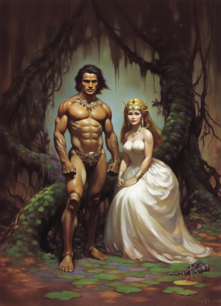 Frank Frazetta fantasy oil painting