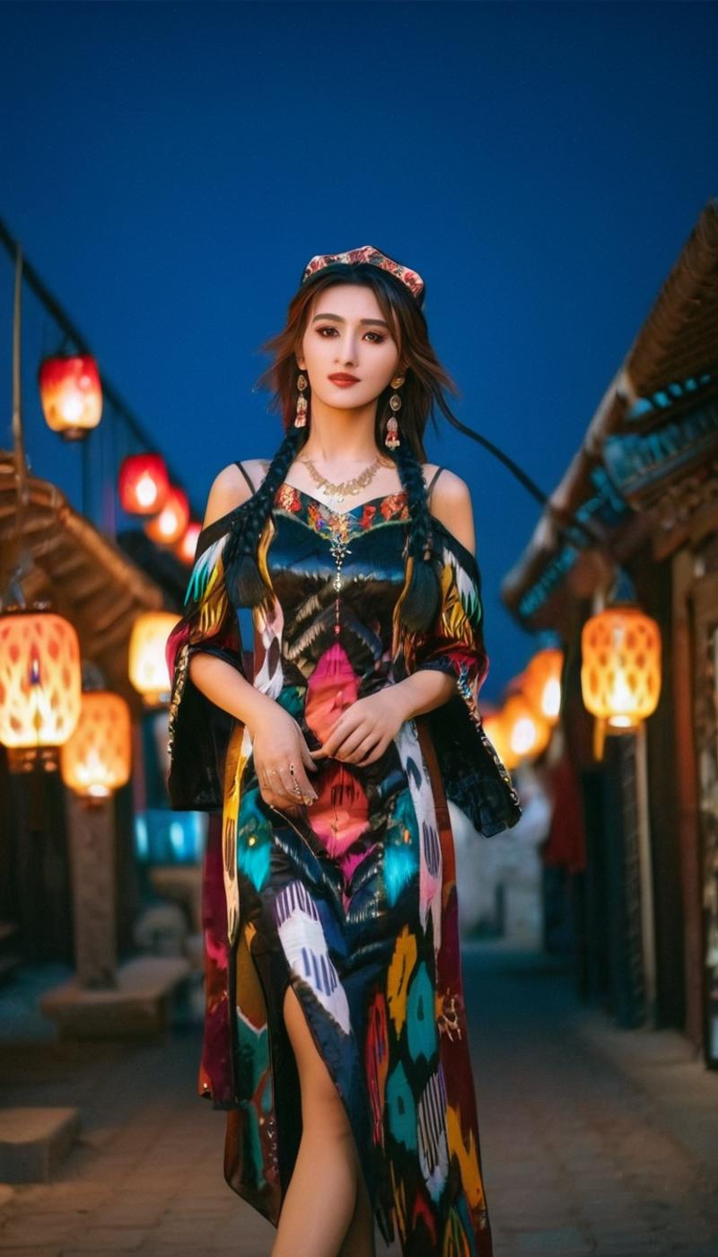 Uyghur Etles LoRA | 维吾尔艾德莱斯裙 image by arslan2012